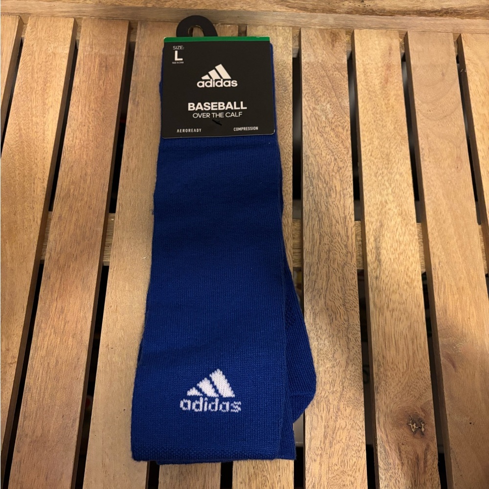 Adidas Lg Royal Blue Baseball Over the Calf Socks New 5304